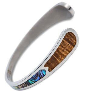 Pono Woodworks - Eternity Koa Cuff Bracelet with Abalone